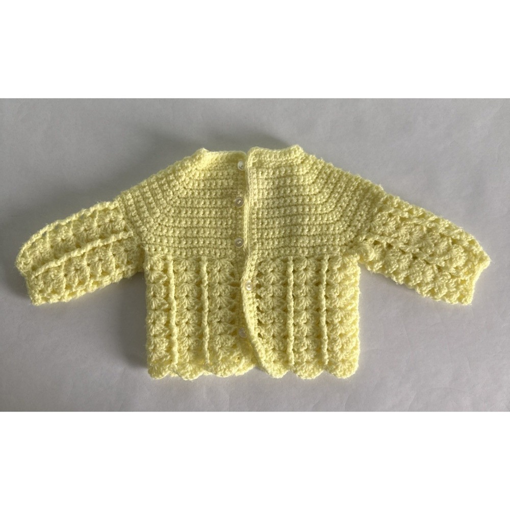 Baby Knit Sweater Handmade Yellow Details baby photos 3-6 month baptism